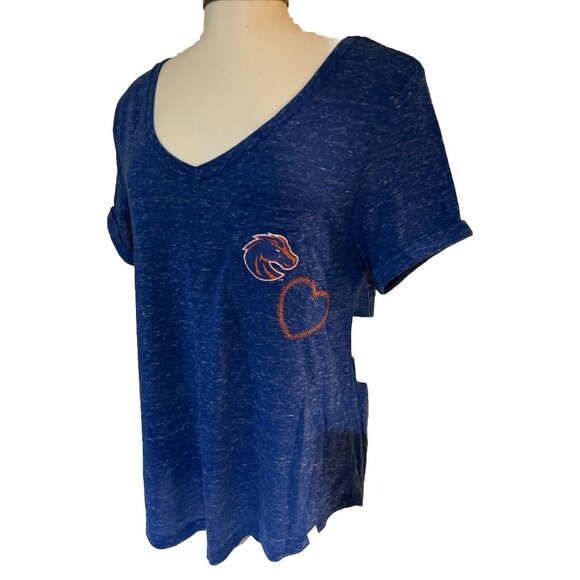 Boise State University BSU Broncos Colosseum SS Blue V-Neck Shirt Women’s M New - Picture 2 of 6